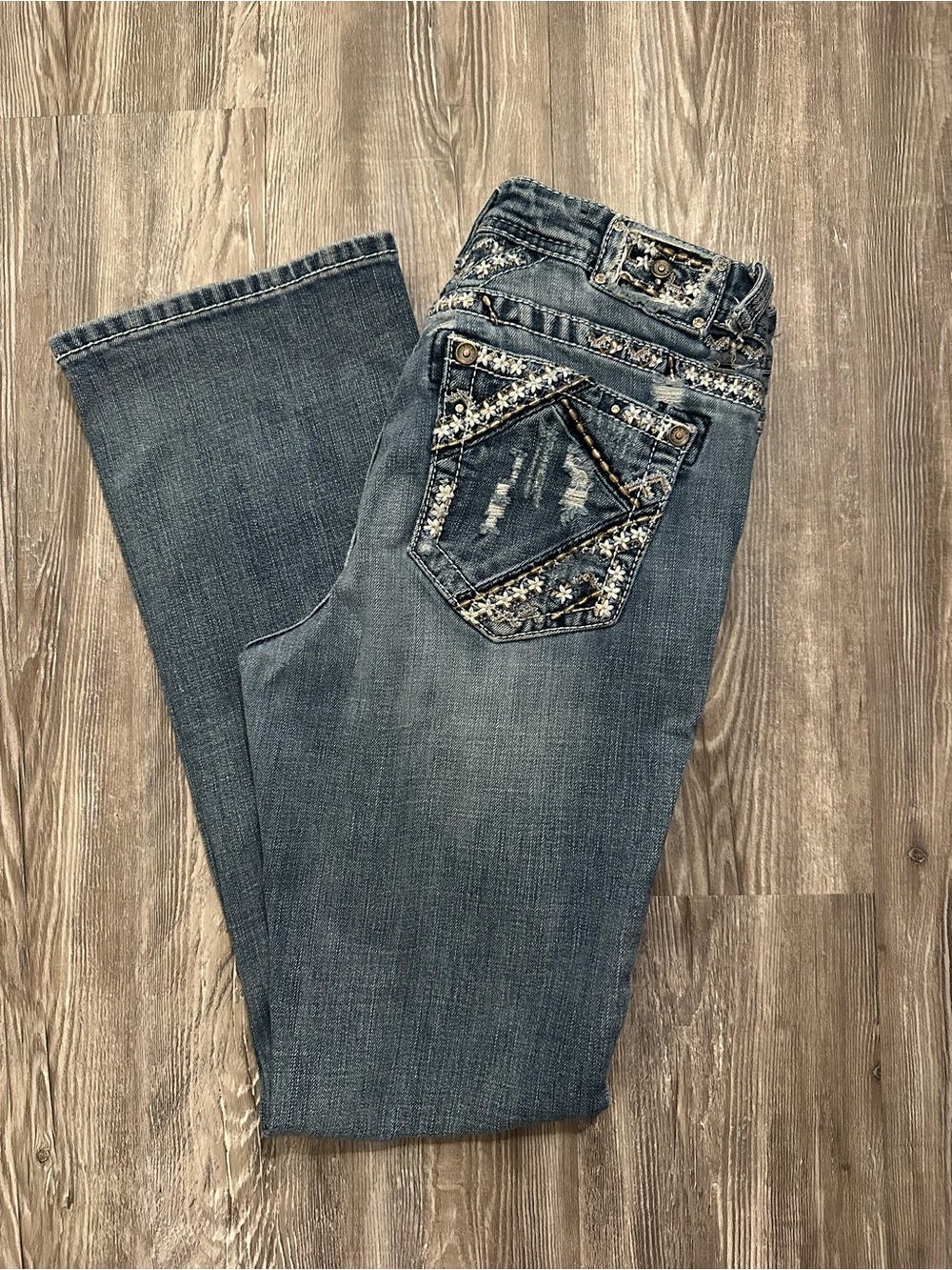 Grace in LA- Blue Embellished Women's Jeans